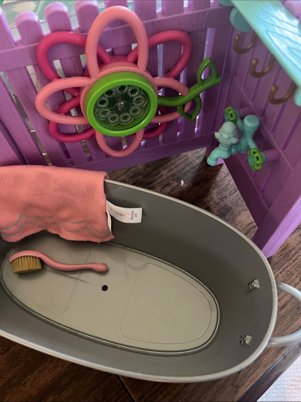 American Girl WellieWisher Pink, Purple & Green Doll Bath Playset